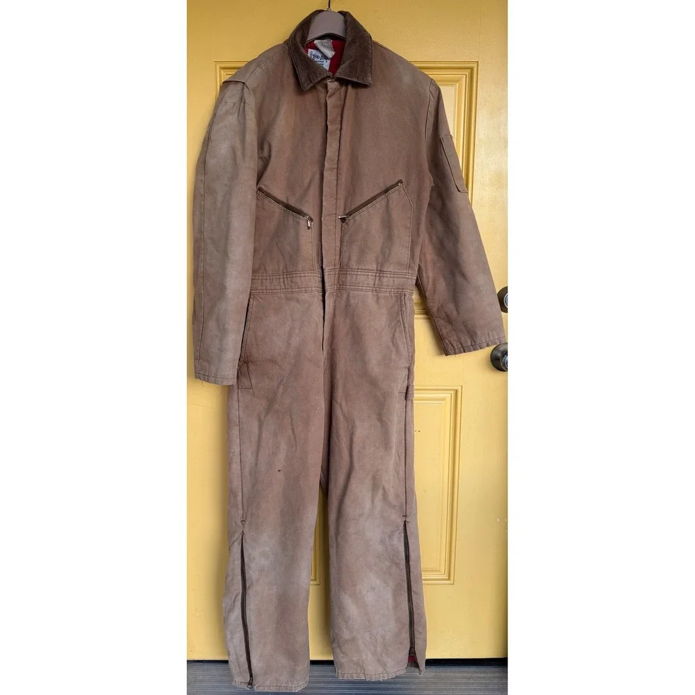 Men's Brown Workwear Coverall - Picture 3 of 16
